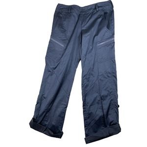 Audrey Talbott Carmel Womens Size 10 Navy Blue Pants Cargo Roll Cuff Lightweight